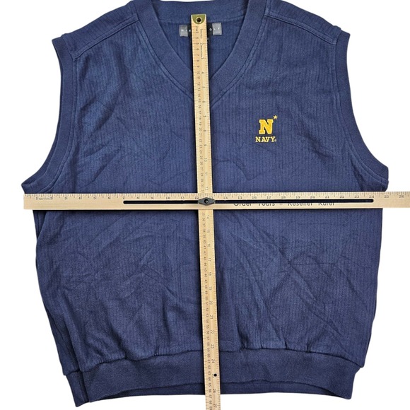 Vintage Navy Midshipmen Nike Golf Sweater Vest Mens Size XL Blue Preppy Athletic - Picture 5 of 9